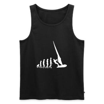 Windsurfing Evolution Windsurfer Surfing - Men's Premium Organic Tank Top - black - Front - AI Model Male 178 light (178cm)