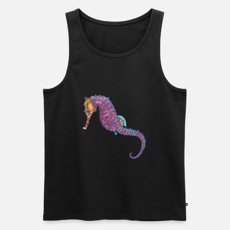Seepferdchen Seepferd - Männer Premium Bio Tank Top - Schwarz