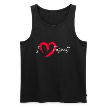 I Love Fasnet - Männer Premium Bio Tank Top - Schwarz - Vorne - AI Model Male 178 light (178cm)