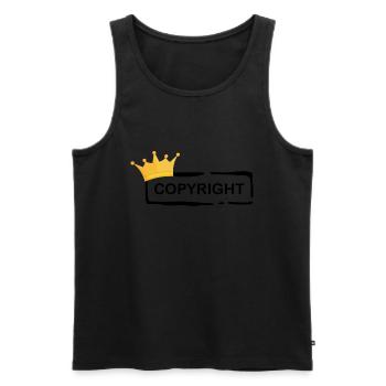 Copyright with Crown - Men's Premium Organic Tank Top - black - Front - AI Model Male 178 light (178cm)