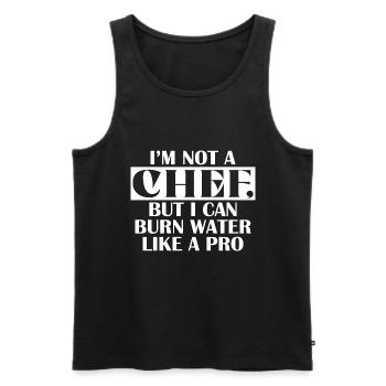 Ich Bin Kein Koch Aber Wasser Anbrennen Profi - Männer Premium Bio Tank Top - Schwarz - Vorne - AI Model Male 178 light (178cm)