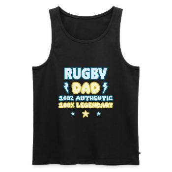 Rugby Dad – Father's Day Gift, Legendary - Men's Premium Organic Tank Top - black - Front - AI Model Male 178 light (178cm)