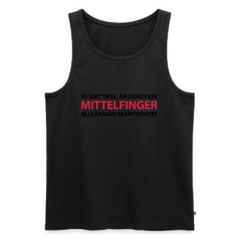 Mittelfinger Stinkefinger Hand Scheißtag Montag - Männer Premium Bio Tank Top - Schwarz - Vorne - Michal (187cm)