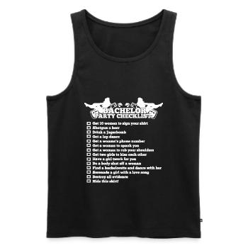 Bachelor Party Checklist Shirt - Funny Groom Shirt - Männer Premium Bio Tank Top - Schwarz - Vorne - Michal (187cm)