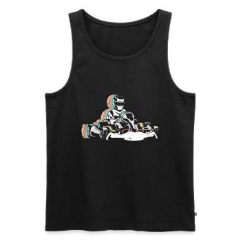 Gokart Retro Kart - Männer Premium Bio Tank Top - Schwarz - Vorne - Michal (187cm)