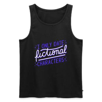 Bookworm - I Only Date Fictional Characters I - Men's Premium Organic Tank Top - black - Front - AI Model Male 178 light (178cm)