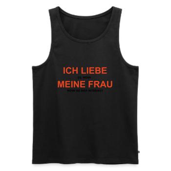 Cooles „Ich Liebe Meine Frau“ Design für Männer - Männer Premium Bio Tank Top - Schwarz - Vorne - Michal (187cm)