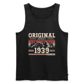 85ème Anniversaire Original Août Millésime 1939 - Débardeur bio Premium Homme - noir - Devant - Michal (187cm)