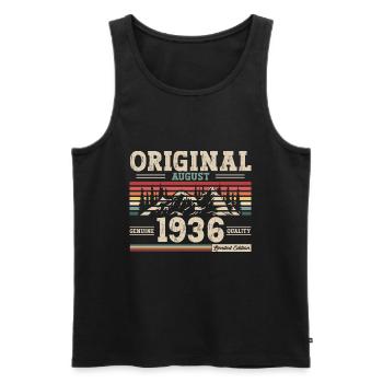88e anniversaire Original août 1936 Né en 1936 - Débardeur bio Premium Homme - noir - Devant - Michal (187cm)