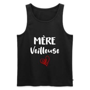 Mère-veilleuse - Débardeur bio Premium Homme - noir - Devant - AI Model Male 178 light (178cm)
