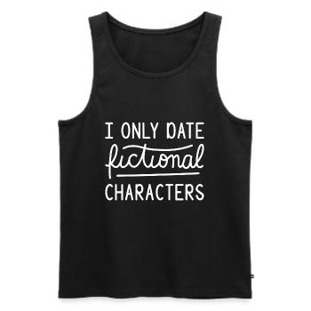 Bookworm - I Only Date Fictional Characters I - Men's Premium Organic Tank Top - black - Front - AI Model Male 178 light (178cm)