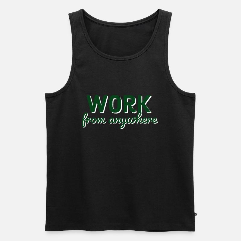 Work from anywhere - Männer Premium Bio Tank Top - Schwarz