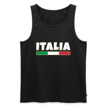 Italie, Drapeau italien, Italie - Débardeur bio Premium Homme - noir - Devant - Michal (187cm)