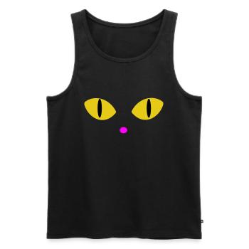 Gelbe Augen - Männer Premium Bio Tank Top - Schwarz - Vorne - AI Model Male 178 light (178cm)