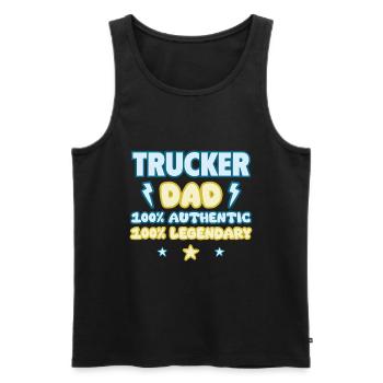 Trucker Dad, Father's Day Gift, Legendary - Men's Premium Organic Tank Top - black - Front - AI Model Male 178 light (178cm)