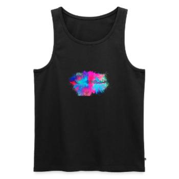 Heart colorful - Men's Premium Organic Tank Top - black - Front - AI Model Male 178 light (178cm)