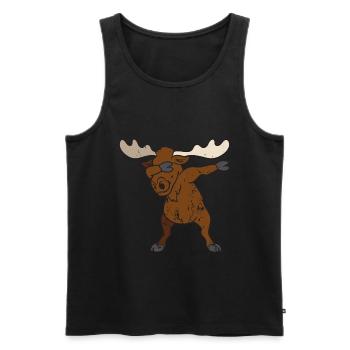 Rétro Vintage Grunge Dabbing Dab Elk - Débardeur bio Premium Homme - noir - Devant - Michal (187cm)