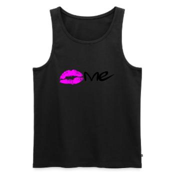 Kiss me - Männer Premium Bio Tank Top - Schwarz - Vorne - Michal (187cm)