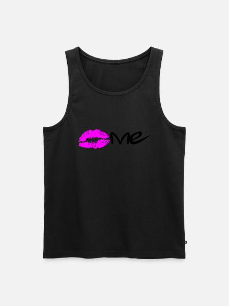 Kiss me - Männer Premium Bio Tank Top - Schwarz