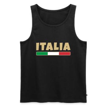 Italie, drapeau italien - Débardeur bio Premium Homme - noir - Devant - Michal (187cm)