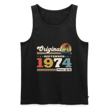 50th Birthday Legend September 1974 Volume 74 - Men's Premium Organic Tank Top - black - Front - Michal (187cm)