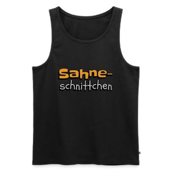 lustiges Wort Sahneschnittchen - Männer Premium Bio Tank Top - Schwarz - Vorne - Michal (187cm)