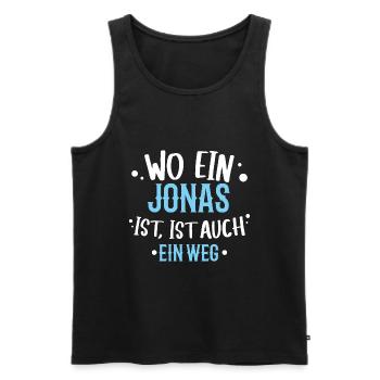 Wo ein Jonas ist, ist ein Weg / Geburtstag, Name - Männer Premium Bio Tank Top - Schwarz - Vorne - AI Model Male 178 light (178cm)