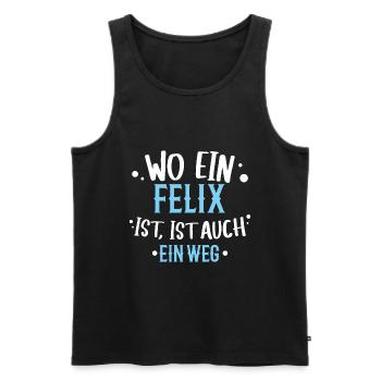 Wo ein Felix ist, ist ein Weg / Name, Geburtstag - Männer Premium Bio Tank Top - Schwarz - Vorne - AI Model Male 178 light (178cm)