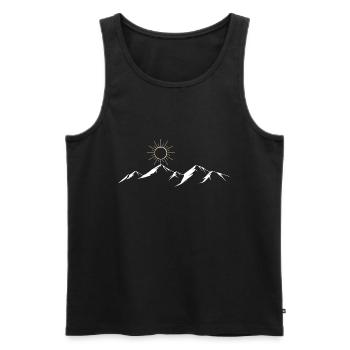 Berglandschaft mit Sonne - Männer Premium Bio Tank Top - Schwarz - Vorne - AI Model Male 178 light (178cm)