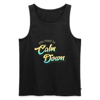 Cute Chick Dig Me Easter Shirt - Men's Premium Organic Tank Top - black - Front - AI Model Male 178 light (178cm)