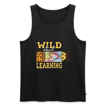 Wild About Learning Lehrer Schule Pre-K Tier - Männer Premium Bio Tank Top - Schwarz - Vorne - Michal (187cm)