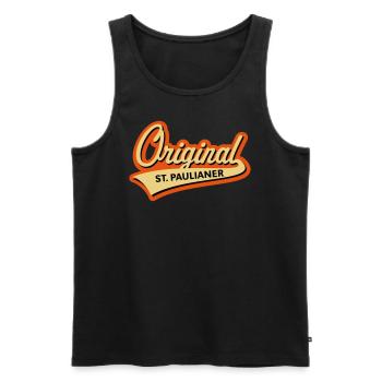 Original St. Paulianer (Sankt St. Pauli, Kiez, 3C) - Männer Premium Bio Tank Top - Schwarz - Vorne - Michal (187cm)