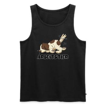 Arbeitstier1 1 - Männer Premium Bio Tank Top - Schwarz - Vorne - Michal (187cm)