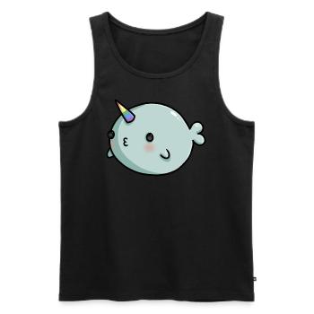 Sweet Narwhal Queer Gay Flag Flag LGBTQ Kawaii - Men's Premium Organic Tank Top - black - Front - AI Model Male 178 light (178cm)