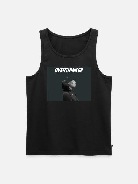 OVERTHINKER - Männer Premium Bio Tank Top - Schwarz