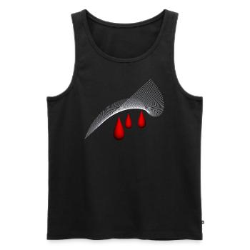 rote Tränen, red teardrops - Männer Premium Bio Tank Top - Schwarz - Vorne - AI Model Male 178 light (178cm)