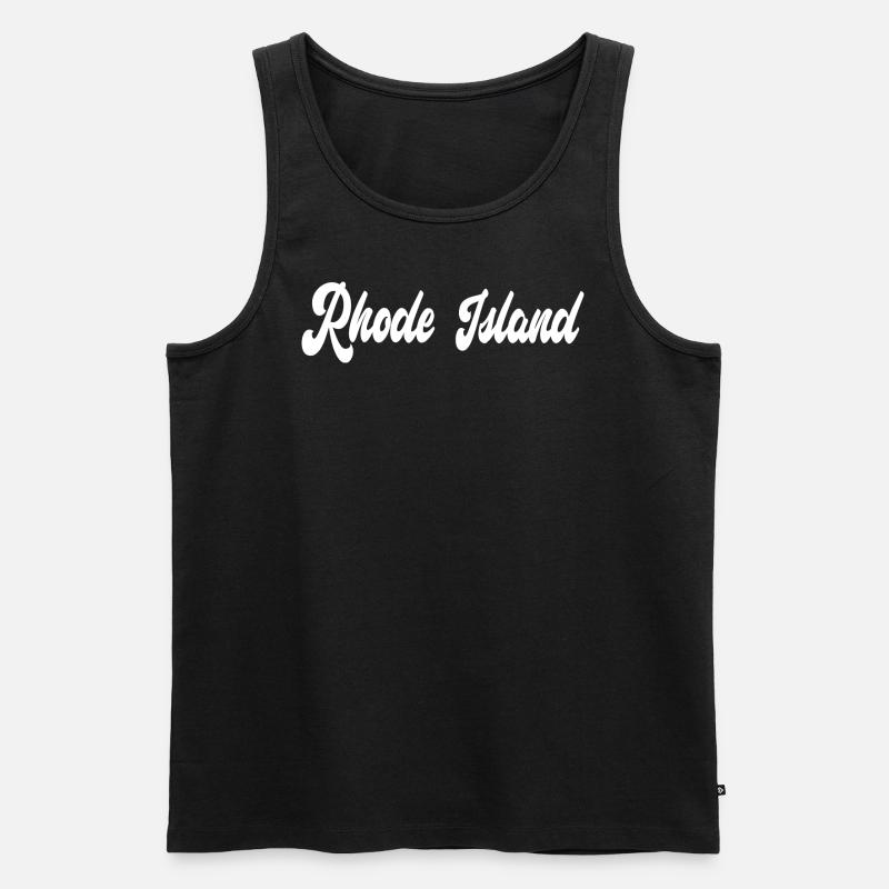 Rhode Island - Männer Premium Bio Tank Top - Schwarz