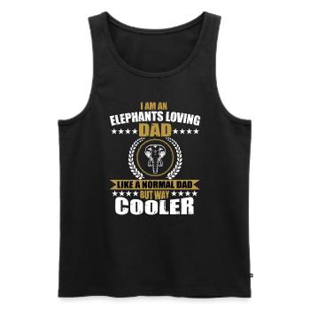 Funny Elephant Dad - Men's Premium Organic Tank Top - black - Front - Michal (187cm)