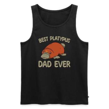 Meilleur ornithorynque Papa jamais - Débardeur bio Premium Homme - noir - Devant - AI Model Male 178 light (178cm)