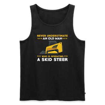 Fun skid steer loader for men - Men's Premium Organic Tank Top - black - Front - AI Model Male 178 light (178cm)