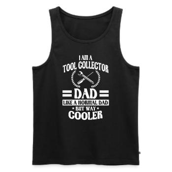 Drôle de papa collectionneur d’outils - Débardeur bio Premium Homme - noir - Devant - Michal (187cm)