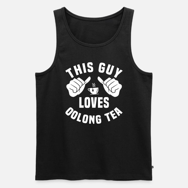 This guy loves oolong tea - Men's Premium Organic Tank Top - black