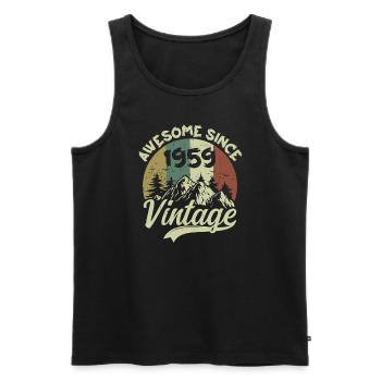 Jahrgang 1959 Geburtstagsgeschenk 1959 - Männer Premium Bio Tank Top - Schwarz - Vorne - Michal (187cm)