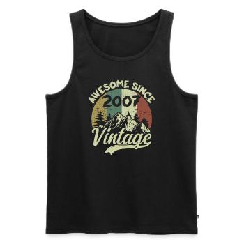Vintage 2007 Birthday Gift 2007 - Men's Premium Organic Tank Top - black - Front - Michal (187cm)