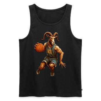 Chèvre de basket-ball - Débardeur bio Premium Homme - noir - Devant - Michal (187cm)