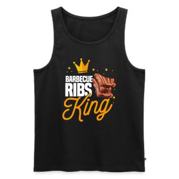 Barbecue Ribs King - Men's Premium Organic Tank Top - black - Front - AI Model Male 178 light (178cm)