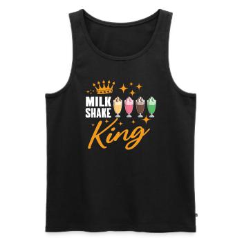 Milkshake König - Männer Premium Bio Tank Top - Schwarz - Vorne - AI Model Male 178 light (178cm)