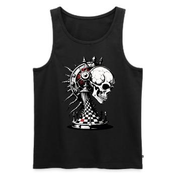 Chess Skull // Skull Chess Piece FS0038 - Men's Premium Organic Tank Top - black - Front - Michal (187cm)