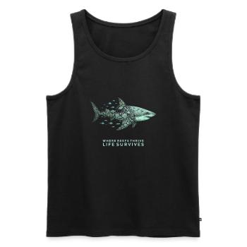 Shark with coral reef pattern - Men's Premium Organic Tank Top - black - Front - Michal (187cm)