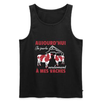 Cow Shirt • My Cows • Cow Gift - Men's Premium Organic Tank Top - black - Front - AI Model Male 178 light (178cm)